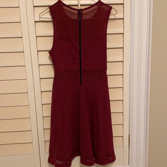 Deep red mini dress with some spicy transparent bits! - Picture 2 of 4